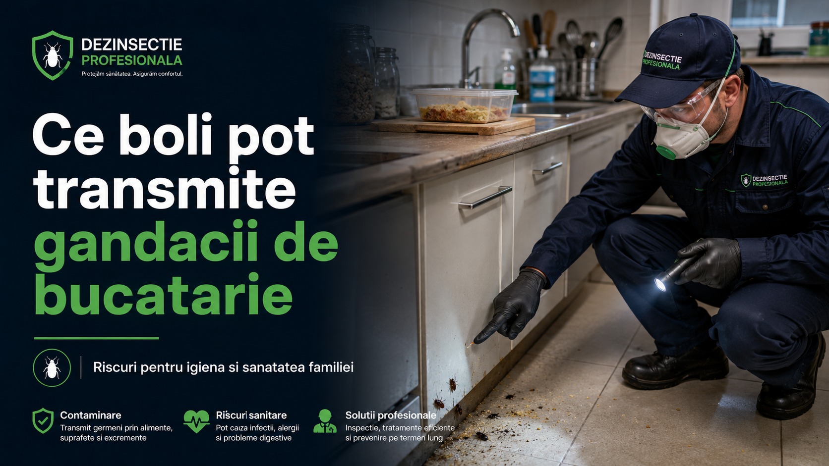 Ce boli pot transmite gandacii de bucatarie - banner desktop