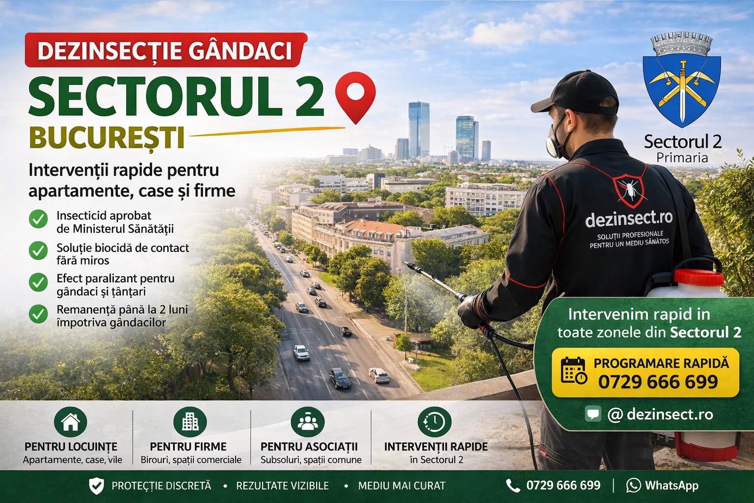 Dezinsectie gandaci Sector 2 Bucuresti - banner desktop