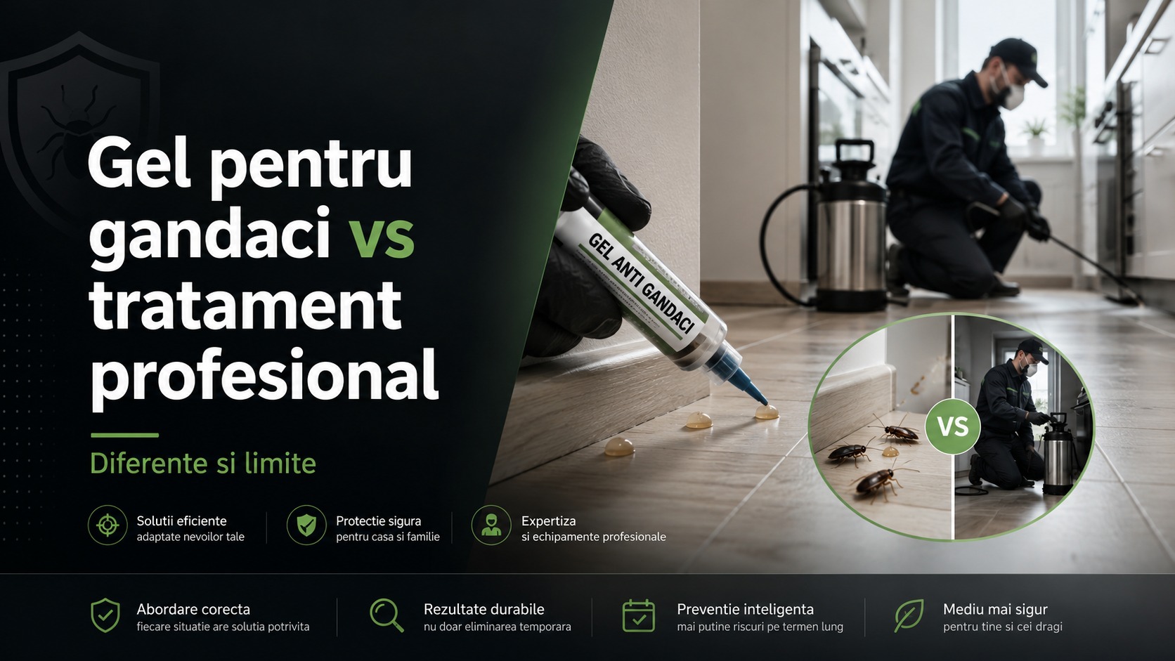 Gel pentru gandaci vs tratament profesional - banner desktop