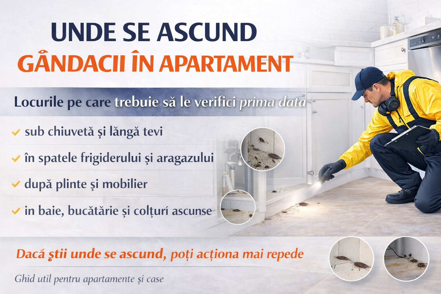 Unde se ascund gandacii in apartament - banner desktop