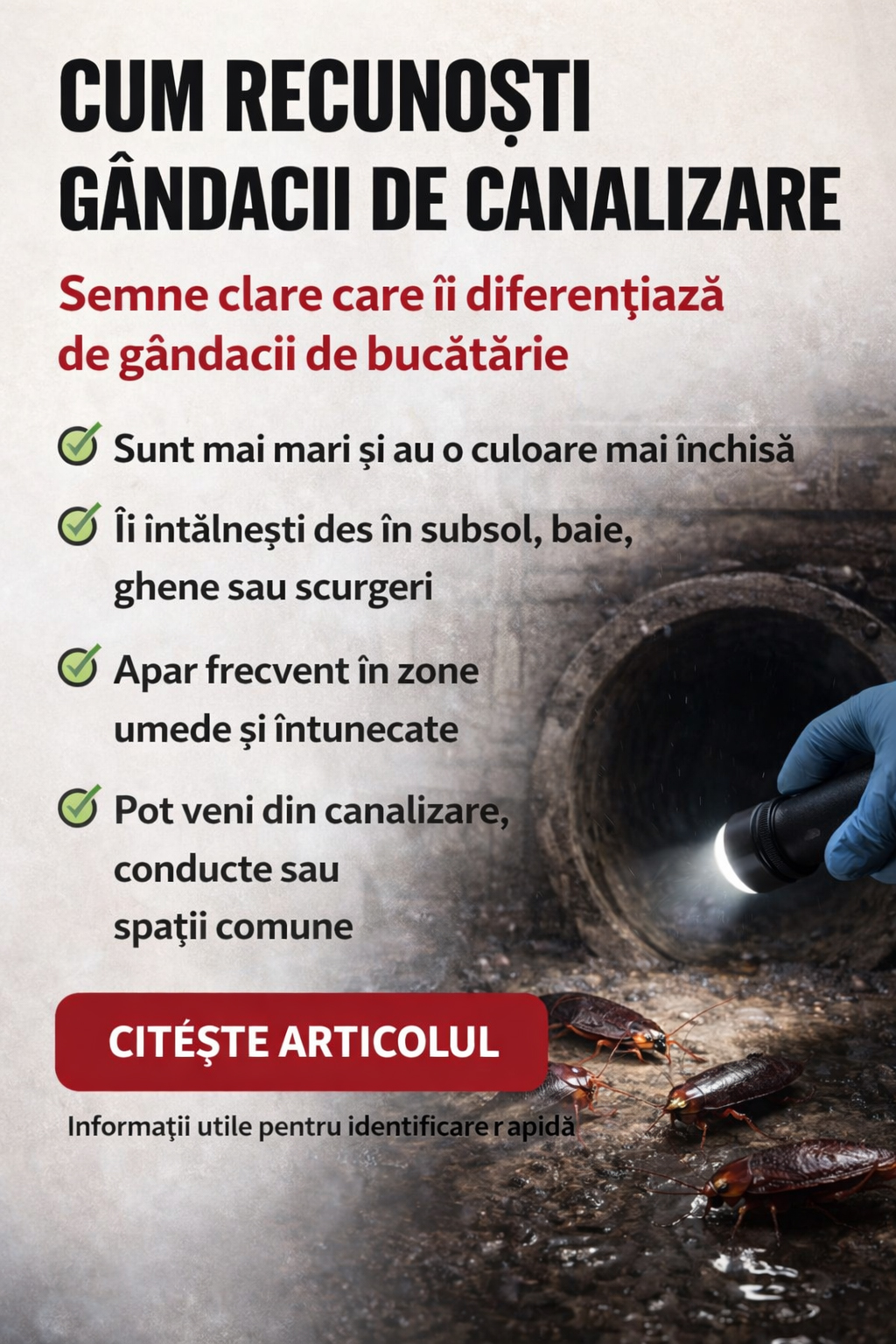 Cum recunosti gandacii de canalizare - banner mobil